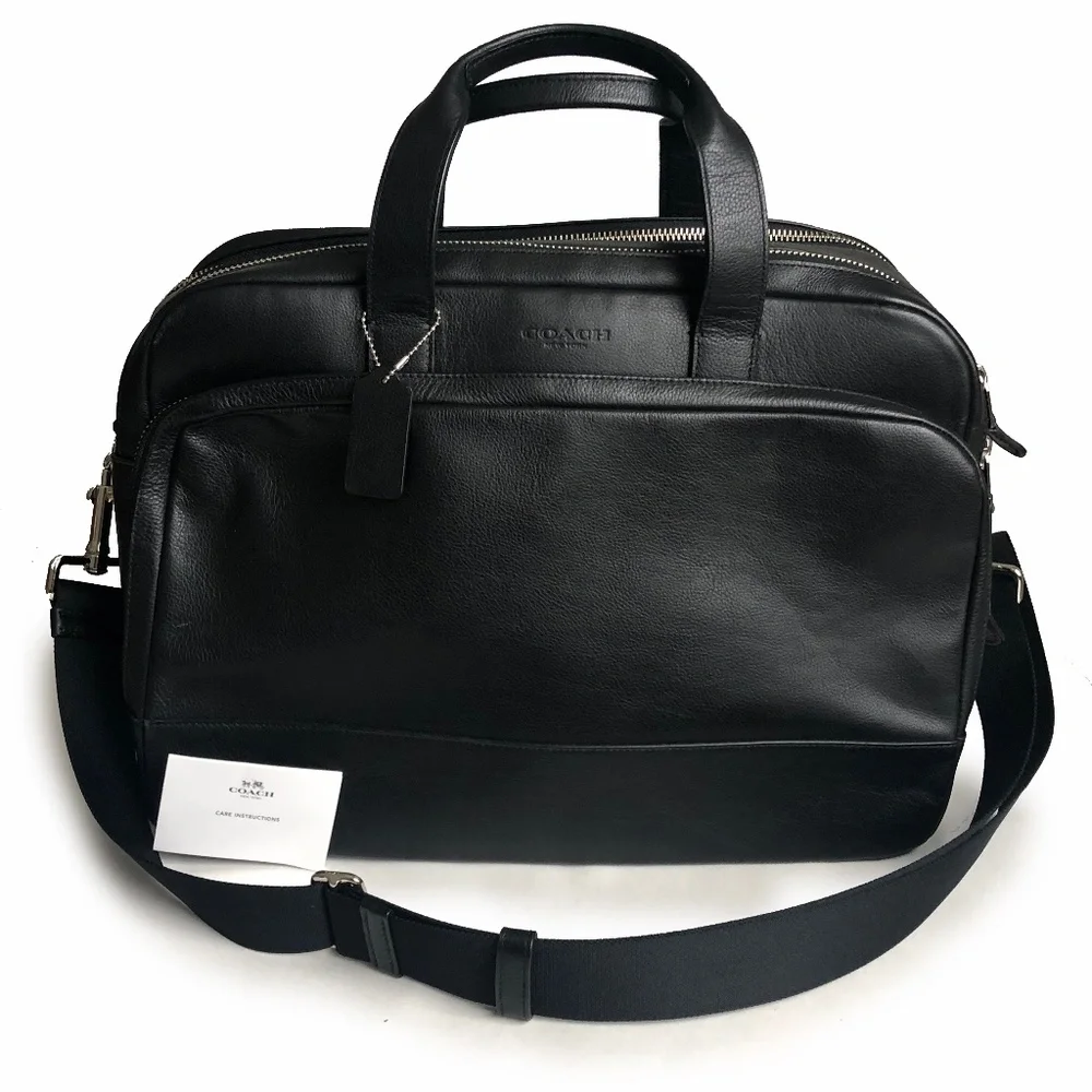 Coach Bag Hamilton Commuter Bag Messenger Brief Black Leather Style #F72224 NWOT